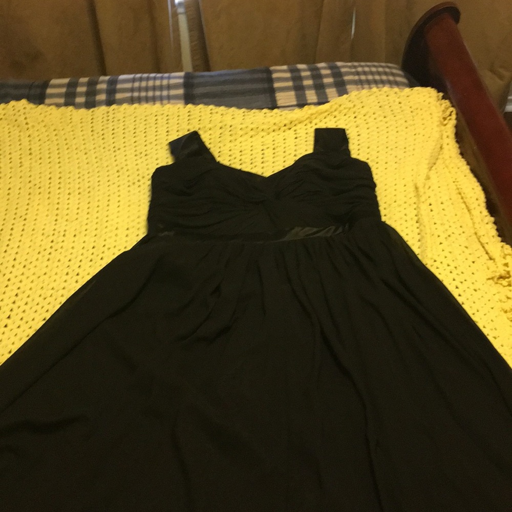 Black Chiffon and Satin Formal Dress